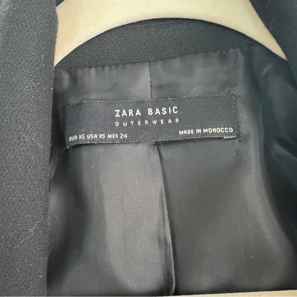 Zara Black Trench Coat with Silver Accents - Picture 3 of 7